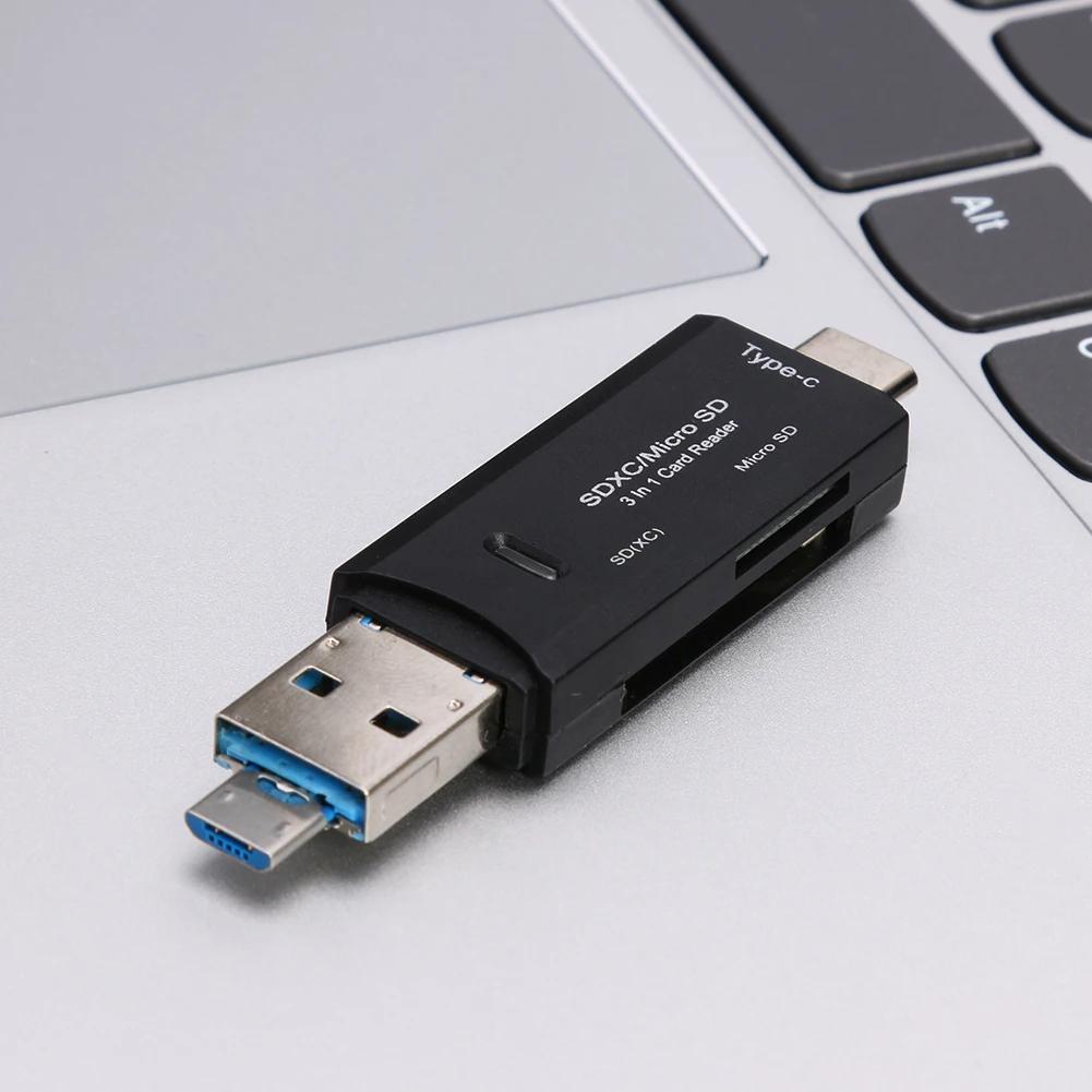 Ʈ ޸ ī , USB C Ÿ , TF  Mirco SD ÷ ̺ , 3in 1, USB 3.0 OTG